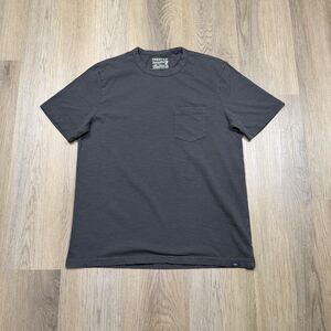 Faherty Sunwashed Shirt Mens Medium Gray Pocket Organic Cotton Crewneck Tee